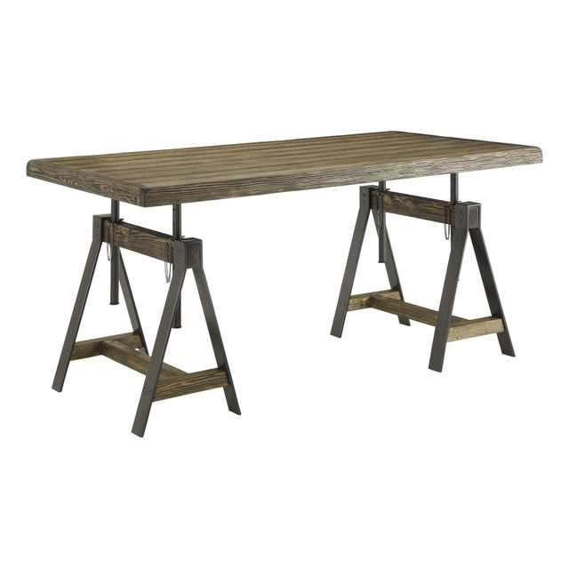 COAST TO COAST IMPORTS, LLC. Coast to Coast 91756  Adjustable Dining Table/63inW Writing Desk, Camden Distressed Brown