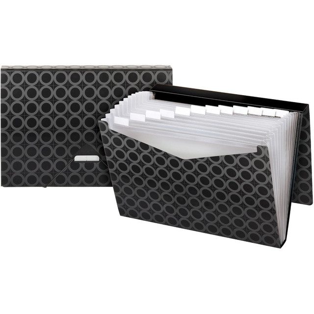GLOBE WEIS 39624BLA Pendaflex Poly 13-Pocket Expanding File, Letter Size, Black