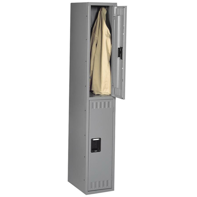 TENNSCO CORP Tennsco DTS121836AMG  Double-Tier Locker, 1 Wide, 72inH x 12inW x 18inD, Medium Gray