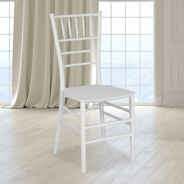 FLASH FURNITURE LEWHITEM  HERCULES Series Resin Stackable Chiavari Chair, White