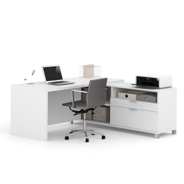 BESTAR INC. 120863-17 Bestar Pro-Linea 72inW L-Shaped Corner Desk, White