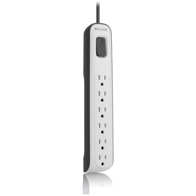 BELKIN, INC. BV106000-04 Belkin 6 Outlet Surge Protector with 4ft Power Cord - 630 Joules - 6 x AC Power - 1875 VA - 630 J - 125 V AC Input - 125 V AC Output - 30 kA - 4 ft