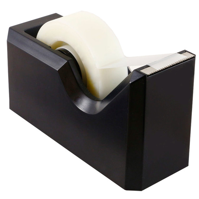JAM PAPER AND ENVELOPE JAM Paper 338BL  Plastic Tape Dispenser, 4-1/2inH x 2-1/2inW x 1-3/4inD, Black
