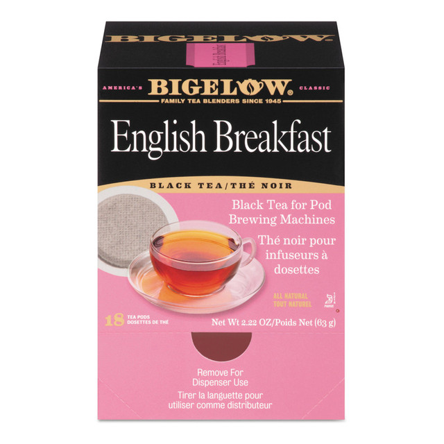 R. C. BIGELOW, INC. RCB09906 Bigelow English Breakfast Tea Single-Serve Pods, 1.9 Oz, Box Of 18 R. C. BIGELOW, INC. RCB09906 Bigelow English Breakfast Tea Single-Serve Pods, 1.9 Oz, Box Of 18