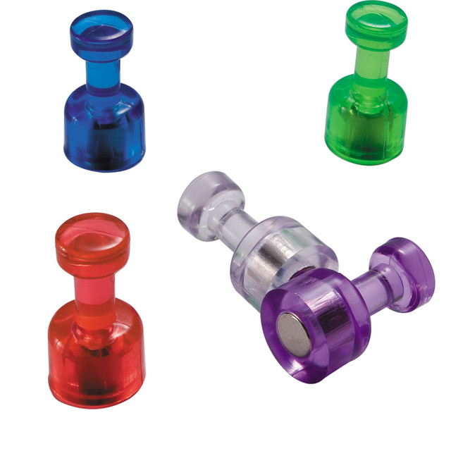 OFFICEMATE INTERNATIONAL CORP. 92515 OIC Magnetic Pushpins, Assorted Colors, Box Of 10 OFFICEMATE INTERNATIONAL CORP. 92515 OIC Magnetic Pushpins, Assorted Colors, Box Of 10