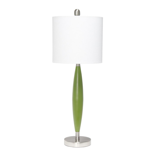 ALL THE RAGES INC Lalia Home LHT-5036-GR  Stylus Table Lamp, 27inH, White Shade/Green Base