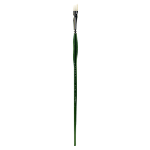 PRINCETON ARTIST BRUSH CO. Princeton 6100AB-6  Synthetic Bristle Oil And Acrylic Paint Brush 6100, Size 6, Angled Bright Bristle, Synthetic, Green
