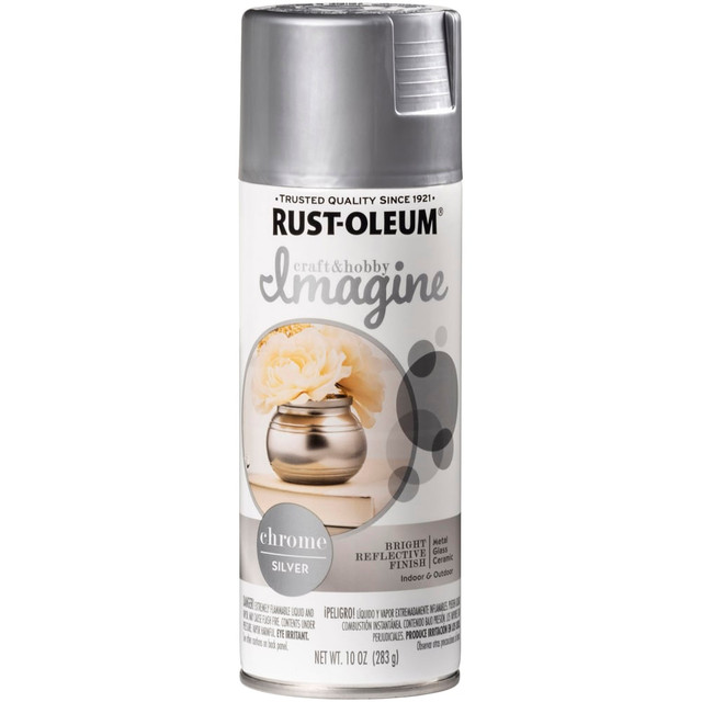 RUST-OLEUM CORPORATION 353335 Rust-Oleum Imagine Craft and Hobby Glitter Chrome Spray Paint, 10 Oz, Silver, Pack Of 4 Cans RUST-OLEUM CORPORATION 353335 Rust-Oleum Imagine Craft and Hobby Glitter Chrome Spray Paint, 10 Oz, Silver, Pack Of 4 Cans