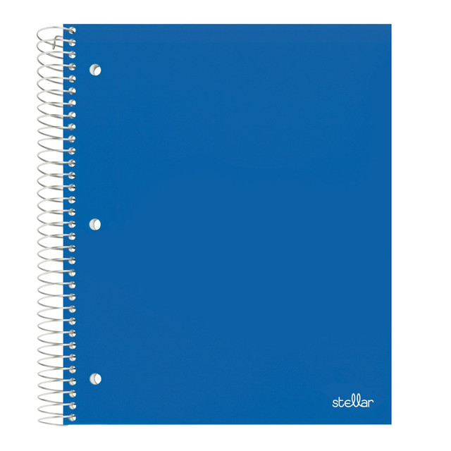 When you get a great idea during the day, jot it down in this notebook for safe keeping. This college-ruled notebook contains lined pages that are perforated so they tear easily for your convenience.  Poly cover creates a durable barrier to protect your notes from spills.  Perforated sheets can be torn out if needed.  Heavy-duty coil makes page flipping easy.  Poly pocket divider inside is great for storing loose sheets.  3-hole punched so you can carry in your binder or tear pages out and sort for different subjects.  5 subject notebook includes 200 college ruled pages.