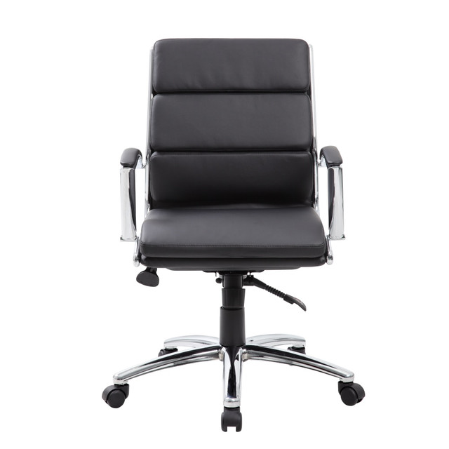 NORSTAR OFFICE PRODUCTS INC. B9476-BK Boss Office Products CaressoftPlus Mid-Back Chair, Black NORSTAR OFFICE PRODUCTS INC. B9476-BK Boss Office Products CaressoftPlus Mid-Back Chair, Black