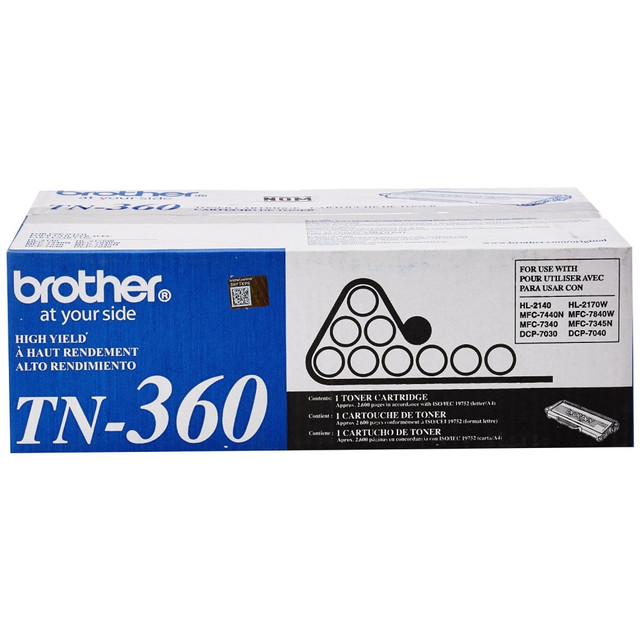 BROTHER INTL CORP Brother TN360  TN-360 Black Toner Cartridge, TN-360BK