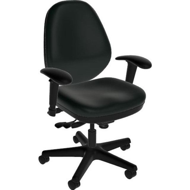 ANTHRO INTERNATIONAL, INC. DBA SITMATIC GU23MFPC7K/21501 Sitmatic GoodFit Multifunction Mid-Back Chair With Adjustable Arms, Black Polyurethane/Black