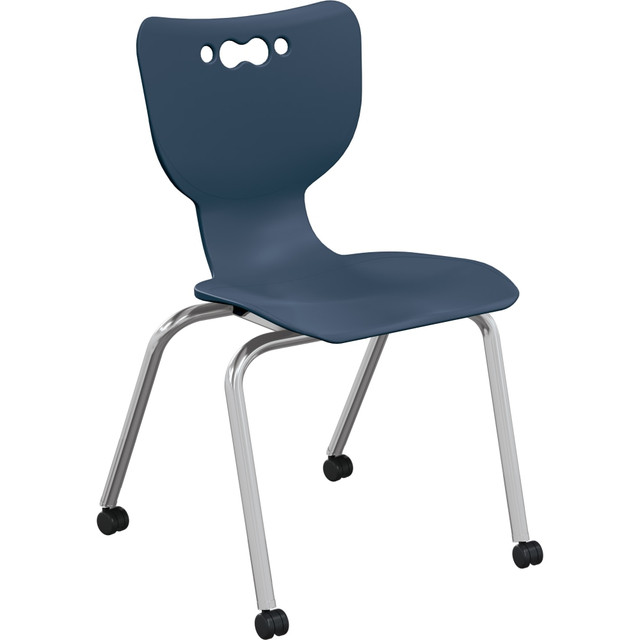 MOORECO INC 54318-1-NAVY-NA-CH-HC MooreCo Hierarchy Armless Caster Chair, 18in, Navy