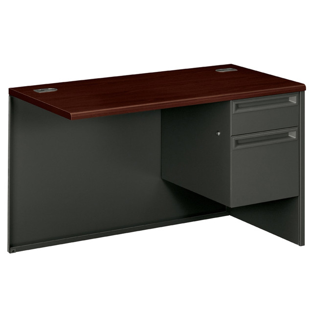 HNI CORPORATION 38215RNS HON 38000 48inW Right-Pedestal Desk Return, Mahogany/Charcoal