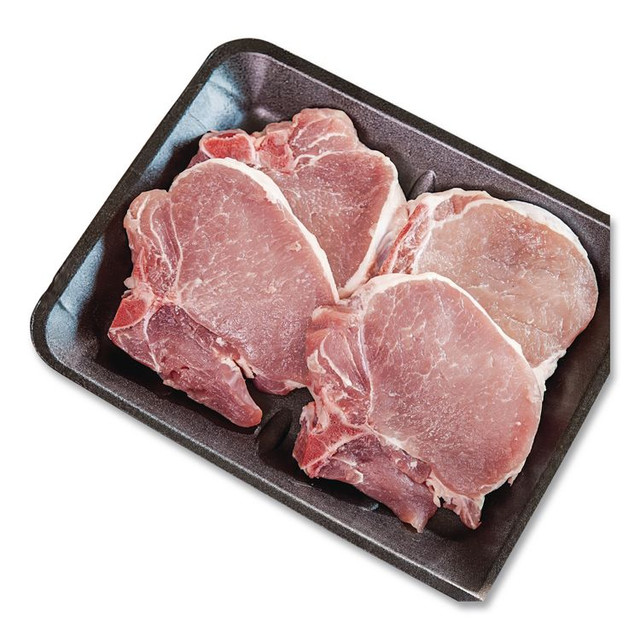 PACTIV EVERGREEN CORPORATION 51P910S Supermarket Tray, #10S, 10.88 x 5.88 x 0.69, Black, Foam, 500/Carton