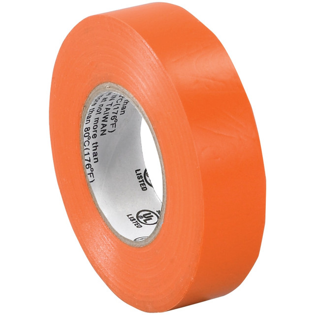 B O X MANAGEMENT, INC. T96461810PKA Tape Logic 6180 Electrical Tape, 1.25in Core, 0.75in x 60ft, Orange, Case Of 10