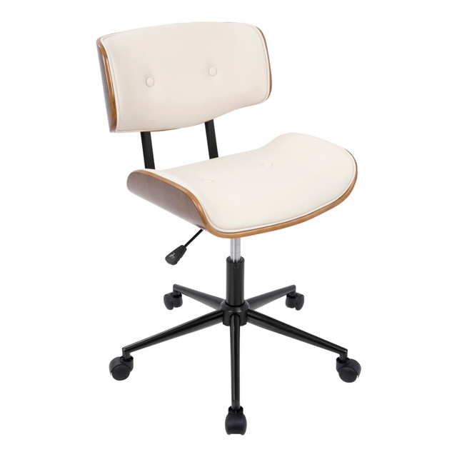 LUMISOURCE, LLC OC-JY-LMB WL+CR LumiSource Lombardi Office Chair, Walnut/Cream LUMISOURCE, LLC OC-JY-LMB WL+CR LumiSource Lombardi Office Chair, Walnut/Cream