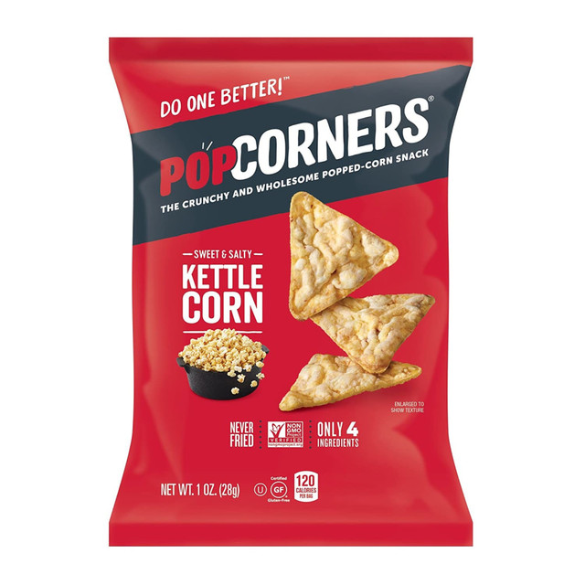 POPCORNERS 00222 Kettle Corn, 1 Oz, Case Of 64 Bags POPCORNERS 00222 Kettle Corn, 1 Oz, Case Of 64 Bags