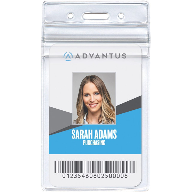 ADVANTUS CORP. 75524 Advantus Vertical Re-sealable Badge Holders, 2 5/8in x 3 3/4in, Clear, Pack Of 50 ADVANTUS CORP. 75524 Advantus Vertical Re-sealable Badge Holders, 2 5/8in x 3 3/4in, Clear, Pack Of 50