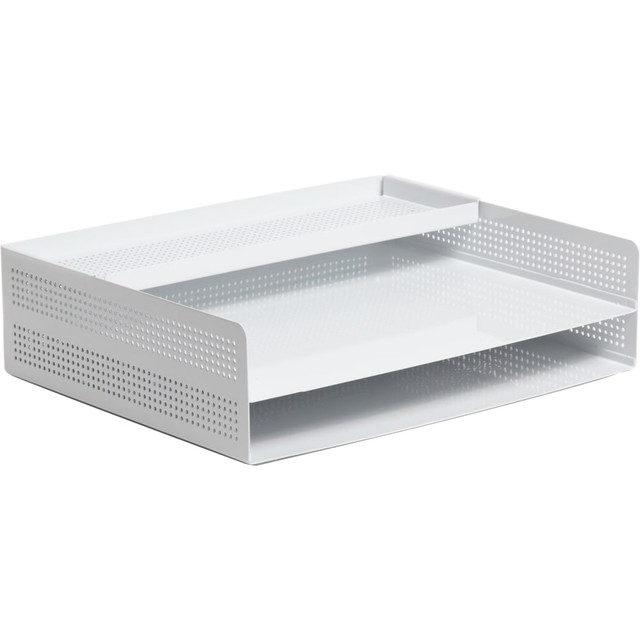 UBRANDS, LLC 5718U01-06 U Brands Modern Perforated Metal Paper Tray, Letter Size, White