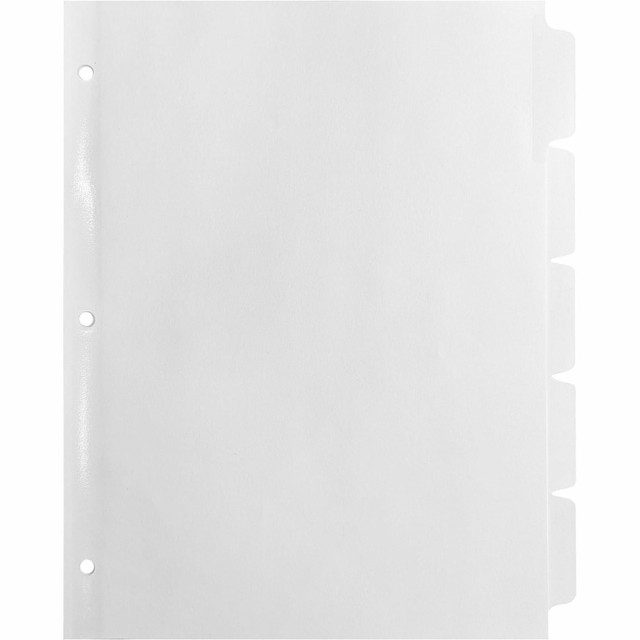 SP RICHARDS 36685 Business Source Punched Laser Index Dividers - 5 Blank Tab(s) - 5 Tab(s)/Set - 8.5in Divider Width x 11in Divider Length - Letter - 3 Hole Punched - White Paper Divider - White Tab(s) - 100% Recycled - Mylar Reinforcement, Reinforce SP RICHARDS 36685 Business Source Punched Laser Index Dividers - 5 Blank Tab(s) - 5 Tab(s)/Set - 8.5in Divider Width x 11in Divider Length - Letter - 3 Hole Punched - White Paper Divider - White Tab(s) - 100% Recycled - Mylar Reinforcement, Reinforce