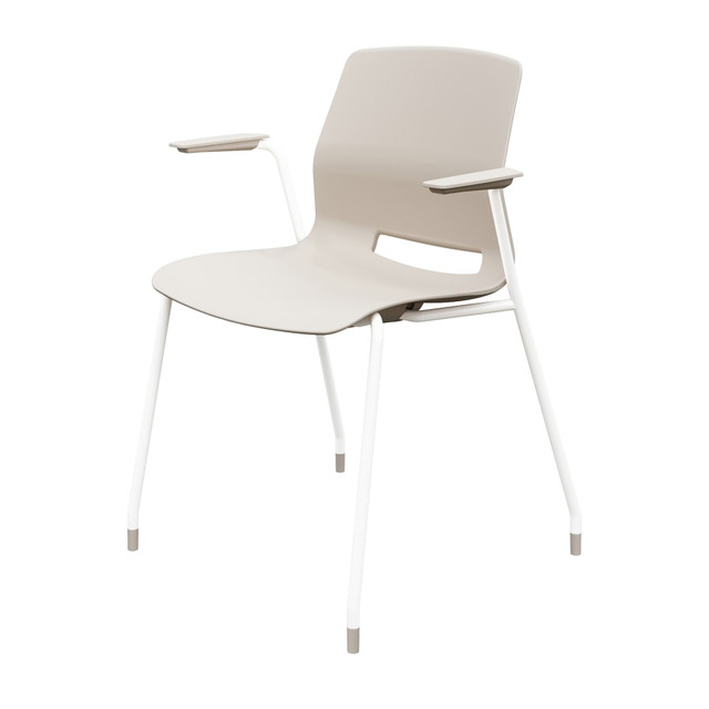 KENTUCKIANA FOAM INC 2701-WH-45 KFI Studios Imme Stack Chair With Arms, Moonbeam/White