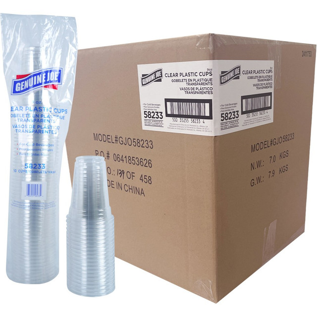 SP RICHARDS 58233CT Genuine Joe Clear Plastic Cups - 50 - 9 fl oz - 1000 / Carton - Clear - Plastic - Cold Drink, Beverage SP RICHARDS 58233CT Genuine Joe Clear Plastic Cups - 50 - 9 fl oz - 1000 / Carton - Clear - Plastic - Cold Drink, Beverage