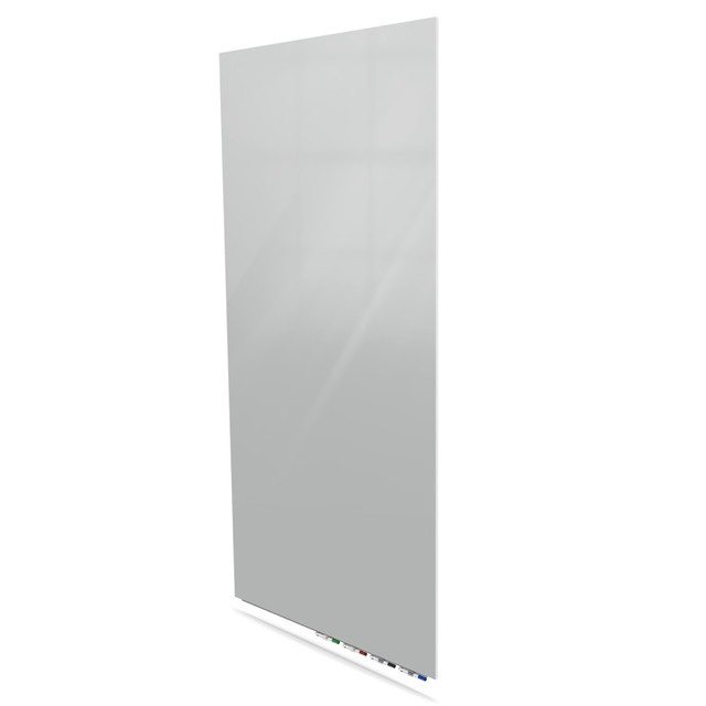 GHENT MANUFACTURING INC. ARIASM104GY Ghent Aria Low-Profile Vertical Magnetic Glass Whiteboard, 120in x 48in, Gray