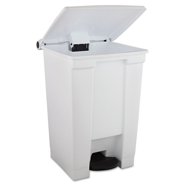 RUBBERMAID COMMERCIAL PROD. 6144 WHI Indoor Utility Step-On Waste Container, 12 gal, Plastic, White