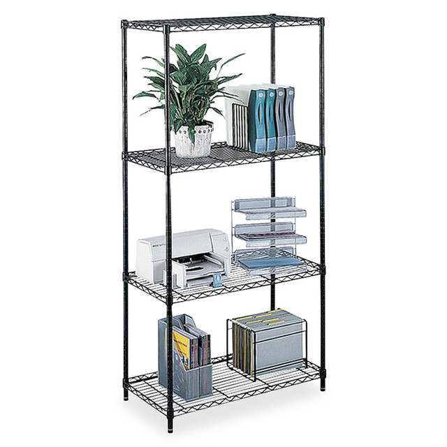 Each shelf holds up to 500 lb evenly distributed (2,000 lb per unit) and can be adjusted in 1in increments. Durable black powder-coated finish resists wear and tear.  Adjustable leveling feet with plastic caps protect even your most expensive flooring.  Backed by the manufacturers 1-year warranty.  GREENGUARD certified - certified for low chemical emissions: UL.COM/GG - UL 2818. Ranked in two tiers: Certified and Gold.  Less harsh chemicals - made with fewer harsh chemicals, or safer chemicals than typical alternatives, helping  reduce your use of and exposure to substances that may be more harmful to your health and the environment.