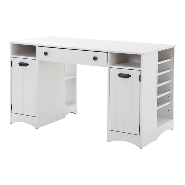 SOUTH SHORE IND LTD South Shore 7260727  Artwork Rectangle Craft Table With Storage, Pure White