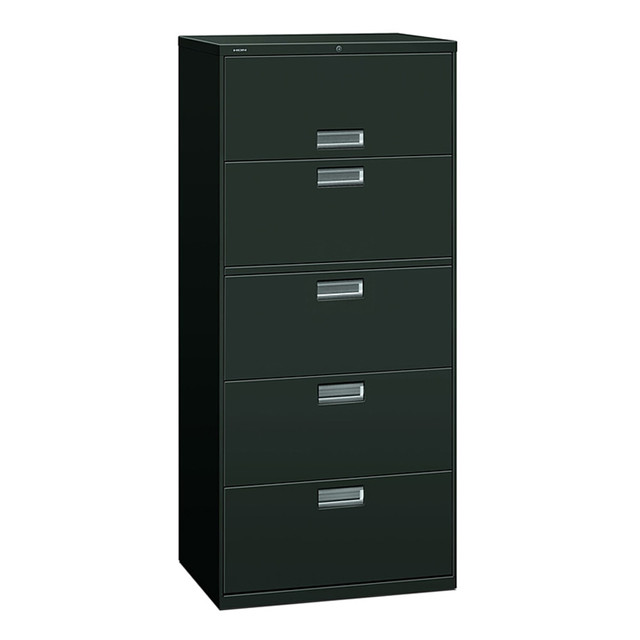 HNI CORPORATION 675LS HON 600 30inW x 18inD Lateral 5-Drawer File Cabinet With Lock, Charcoal