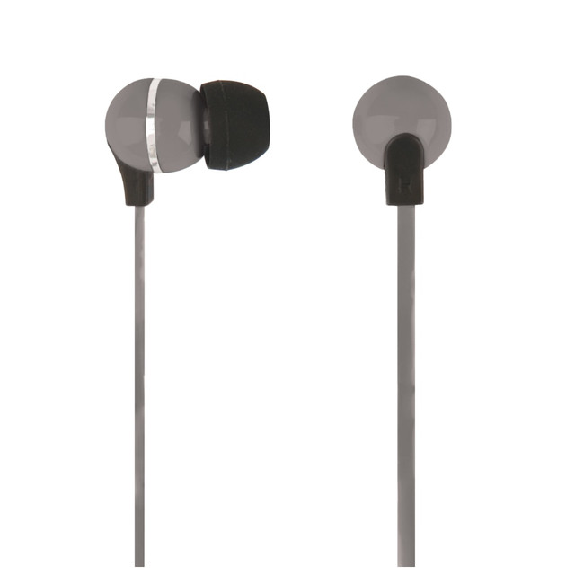 OFFICE DEPOT Ativa WD-RS17-GRAY  Plastic Earbud Headphones with Flat Cable, Gray