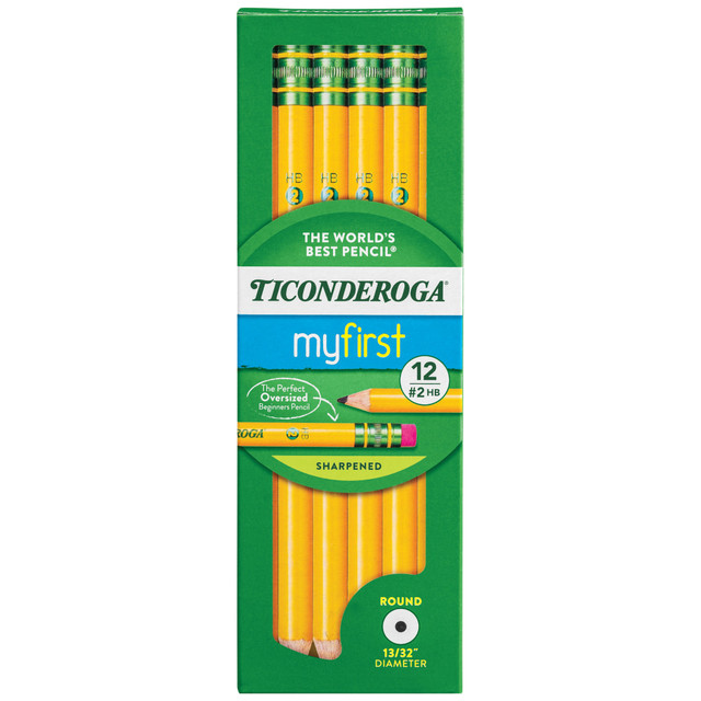 DIXON TICONDEROGA COMPANY Ticonderoga 33312 My First Ticonderoga Pencil, Sharpened, Box Of 12