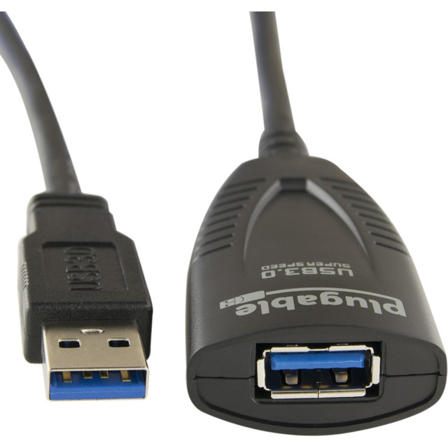 2 YEAR WARRANTY-We love our Plugable products, and hope you will too. All of our products are backed with a 2-year limited parts and labor warranty as well as Seattle-based email support  INCLUDED 5V AC POWER SUPPLY-Ensures that your connected USB devices receive the power they need with full back-voltage protection  FAST USB 3.0 TRANSFER SPEEDS-USB 3.0 transfer speeds (up to 5Gbps) with standard USB Type A male to Type A female connectors and power (up to 900mA)  WIDE COMPATIBILITY-With Windows, Mac, Linux, PlayStation, Xbox. Connect remote USB printers, scanners, keyboard and mouse, etc. and more  5 METER (16 ft) USB 3.0 EXTENSION-Extend your computing power with our 5 Meter (16 ft) USB 3.0 Active Extension Cable