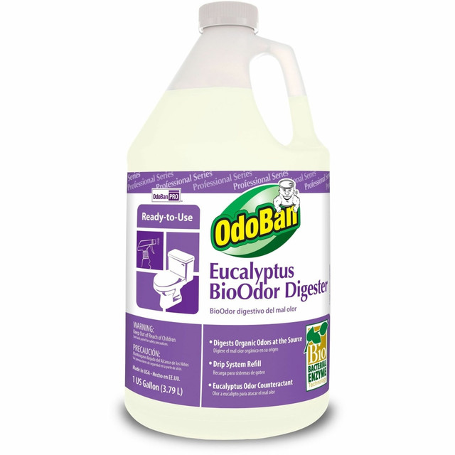 CLEAN CONTROL CORPORATION 927062G4CT OdoBan Professional BioOdor Digester Refill - 128 fl oz (4 quart) - Eucalyptus Scent - 4 / Carton - Purple