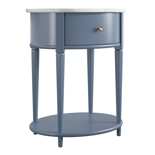 AMERIWOOD INDUSTRIES, INC. 9966910COM Ameriwood Home Aurora End Table, 26inH x 21-5/8inW x 17-5/8inD, Blue/Marble