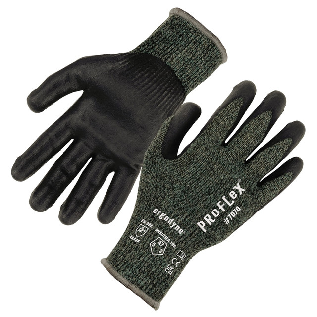 ERGODYNE CORPORATION 18043 Ergodyne Proflex 7070 Nitrile-Coated Cut-Resistant Gloves, Green, Medium