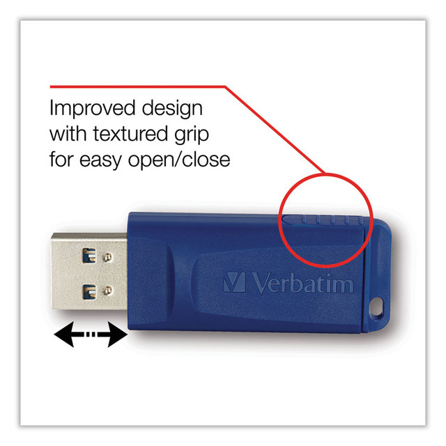 VERBATIM CORPORATION 98658 Classic USB 2.0 Flash Drive, 64 GB, Blue