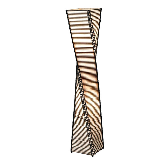 ADESSO INC Adesso 4046-01  Stix Floor Lantern, 50inH, Black Base/Natural Beige Shade