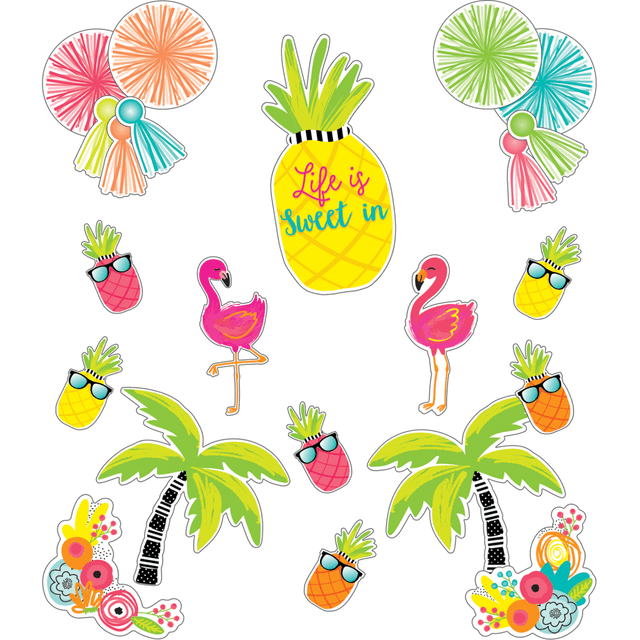 CARSON-DELLOSA PUBLISHING LLC CD-110463 Schoolgirl Style Simply Stylish Tropical Life Is Sweet Bulletin Board Set, Set Of 25 Pieces CARSON-DELLOSA PUBLISHING LLC CD-110463 Schoolgirl Style Simply Stylish Tropical Life Is Sweet Bulletin Board Set, Set Of 25 Pieces