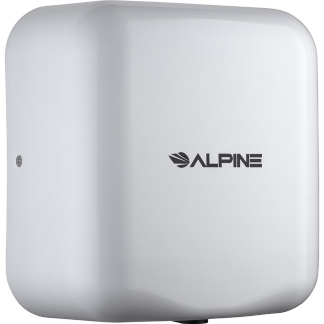 ADIR CORP. ALP400-20-WHI-PKG Alpine Industries Hemlock 220-Volt Commercial Automatic High-Speed Electric Hand Dryer With Wall Guard, White