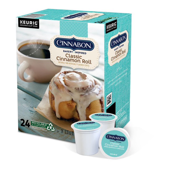 GREEN MOUNTAIN COFFEE ROASTERS, INC. 10099555063056 Cinnabon Classic Single-Serve Coffee K-Cup Pods, Cinnamon Roll, Carton Of 24 GREEN MOUNTAIN COFFEE ROASTERS, INC. 10099555063056 Cinnabon Classic Single-Serve Coffee K-Cup Pods, Cinnamon Roll, Carton Of 24