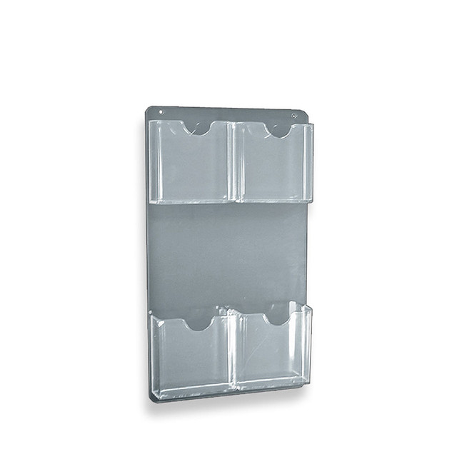 AZAR DISPLAYS 252063 Wall-Mount Brochure Holders, 4 Pockets, 9 1/2in x 16in, Pack Of 2 AZAR DISPLAYS 252063 Wall-Mount Brochure Holders, 4 Pockets, 9 1/2in x 16in, Pack Of 2