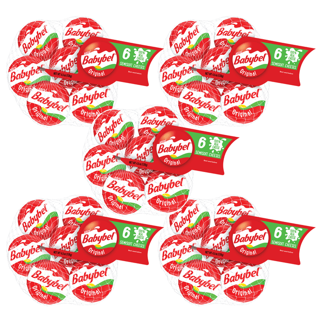 G&J HOLDINGS LLC 600-00232 Babybel Mini Original Cheese Wheels, 1 Oz, 6 Wheels Per Pack, Case Of 5 Packs G&J HOLDINGS LLC 600-00232 Babybel Mini Original Cheese Wheels, 1 Oz, 6 Wheels Per Pack, Case Of 5 Packs