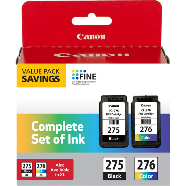 CANON USA, INC. 4988C005 Canon PG-275/CL-276 Black/Tri-Color Ink Cartridges