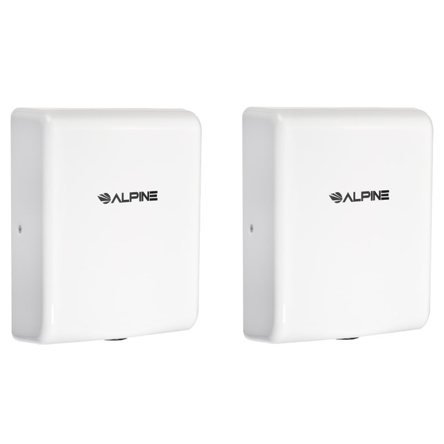 ADIR CORP. ALP405-10-WHI-2PK Alpine Industries Willow Commercial High-Speed Automatic Electric Hand Dryers, White, Pack Of 2 Dryers