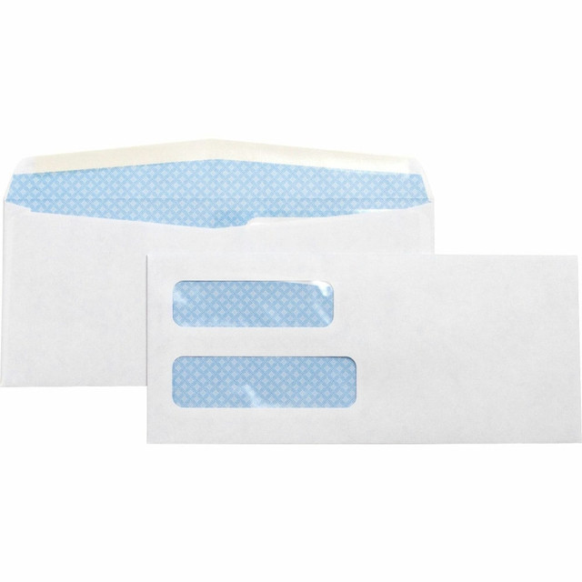 SP RICHARDS Business Source 36694  No. 10 Double-Window Invoice Envelopes - Double Window - #10 - 9 1/2in Width x 4 1/8in Length - 24 lb - Gummed - Wove - 500 / Box - White