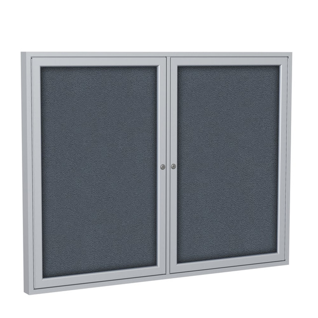 GHENT MANUFACTURING INC. PA23648F-91 Ghent 2 Door Enclosed Fabric Bulletin Board, Satin Aluminum Frame, 36inH x 48inW, Gray GHENT MANUFACTURING INC. PA23648F-91 Ghent 2 Door Enclosed Fabric Bulletin Board, Satin Aluminum Frame, 36inH x 48inW, Gray