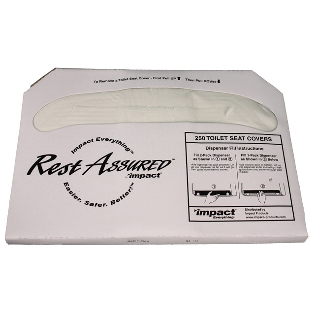 ROCHESTER MIDLAND CORPORATION 25177673 Rochester Midland Half-Fold Toilet Seat Covers, 250 Sheets Per Pack, Carton Of 20 Packs